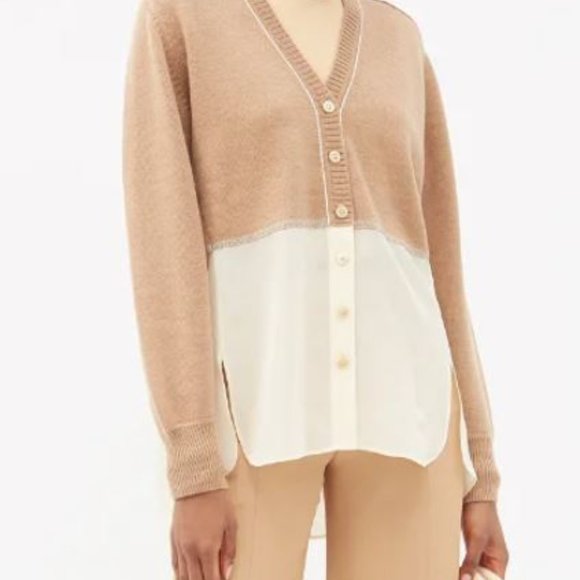 CHLOE Silk-Georgette And Knitted Wool Cardigan - NEW!🆕🆕🆕 - Picture 13 of 14